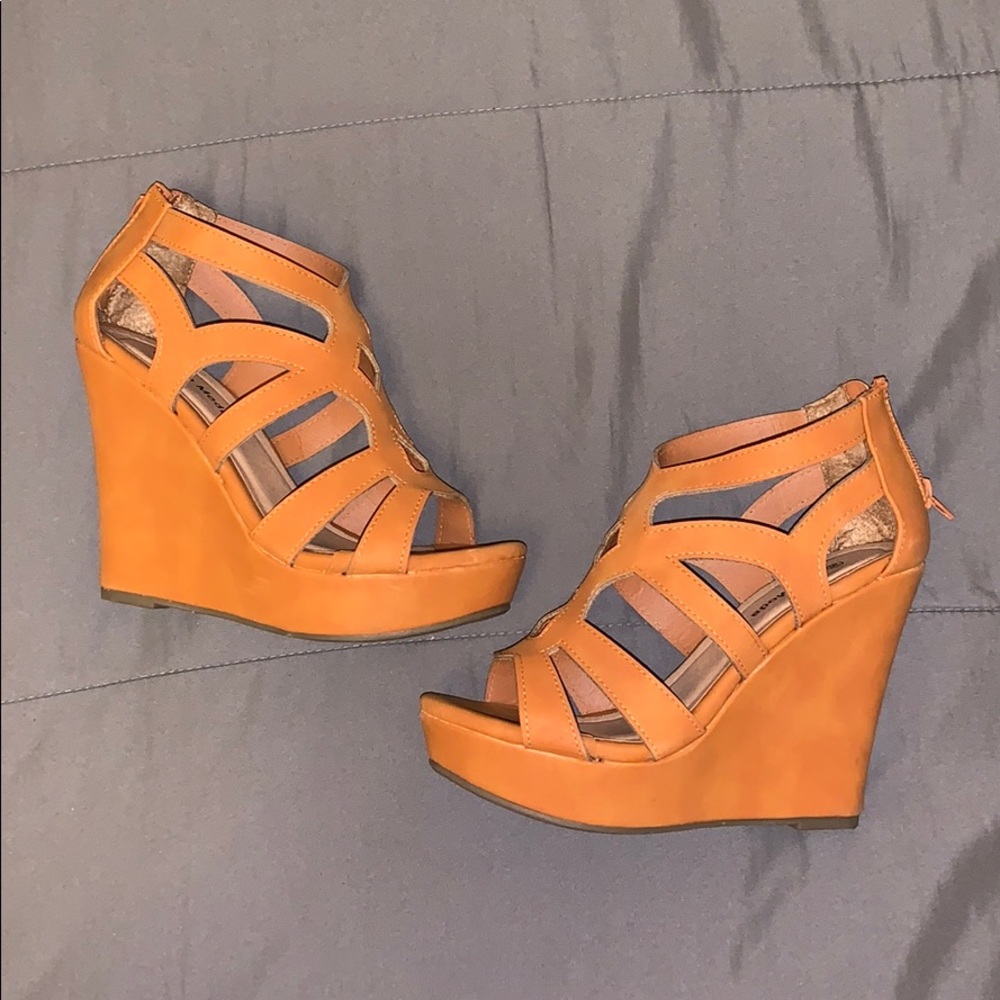 Wedges- burnt orange